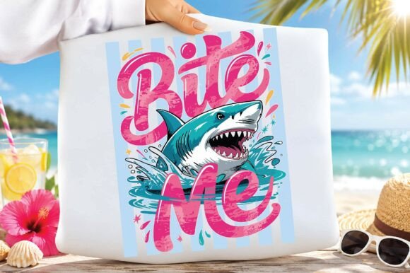 Bite Me Shark: Bold Ocean Summer PNG for Graphic Design