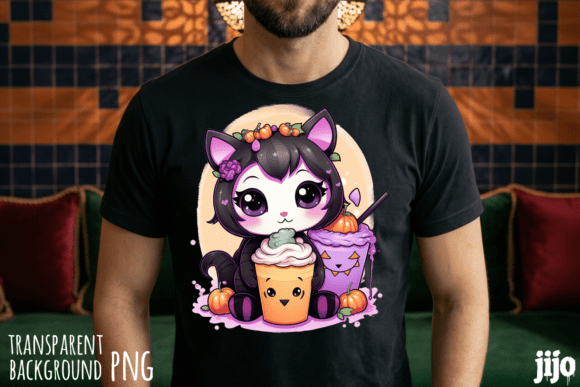 Cat Halloween Pumpkin Kawaii PNG: A Designer's Essential Asset