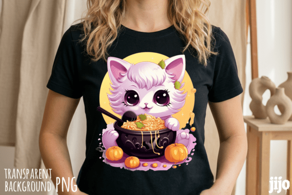 Cat Ramen Pumpkin Kawaii PNG: A Designer's Asset