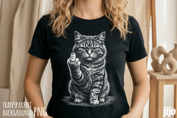 Cat Sarcastic Attitude Funny PNG: Design Asset for Creative Projects