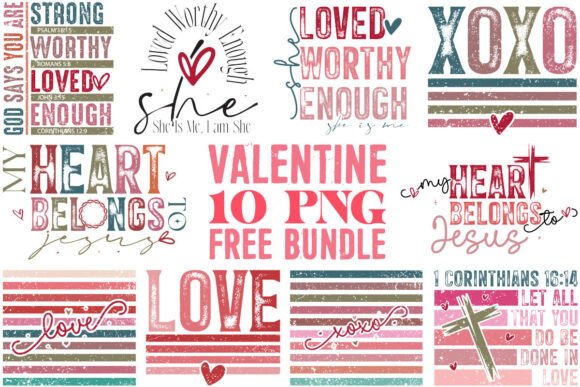 Christian Valentine PNG Bundle: Faith-Based Design Assets