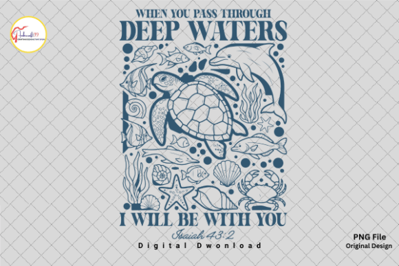 Faith Sea Turtle Summer PNG: Scripture for Coastal Design