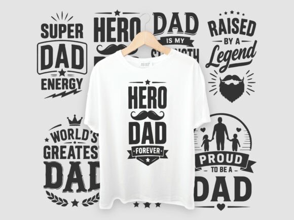 Father's Day Typography T-Shirt Bundle: Premium Design Assets