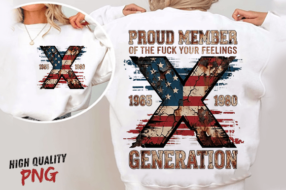 Generation X 4th of July PNG: Bold Design for Branding